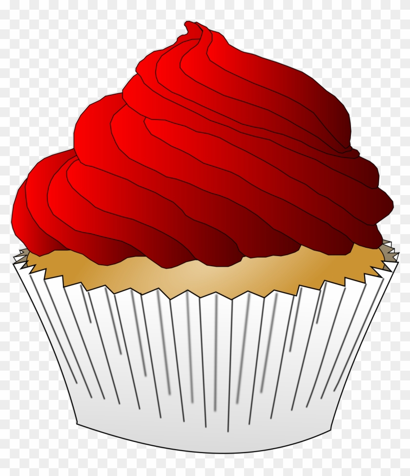 Vanilla Cupcake Clipart Red Cupcake - Cupcake With Red Icing #393923