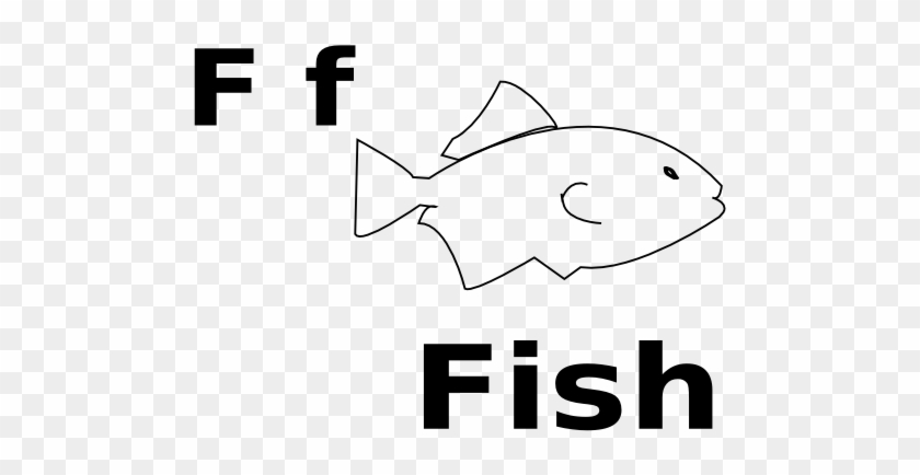 F For Fish Black White Line Art 555px - F Is For Fish Coloring Pages #393934