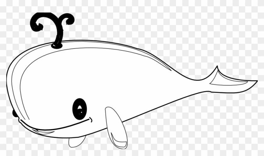 Black And White Sperm Whale Beluga Whale Clip Art - Coloring Book #393946