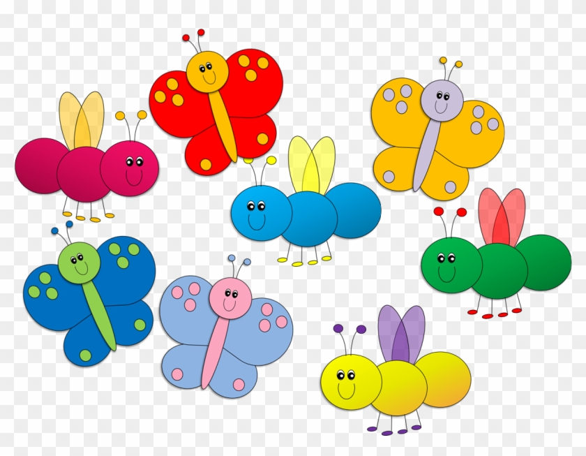 Bugs Clipart Spring Butterfly - Group Of Bugs Clipart #393949