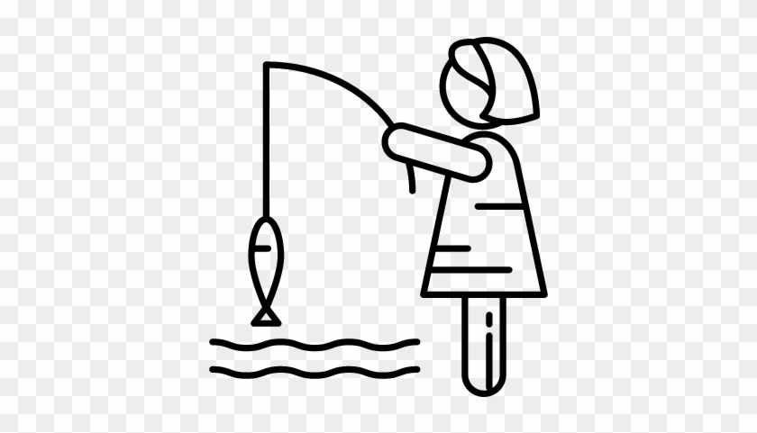 Woman Fishing Vector - Mujer Pescando Png #393951
