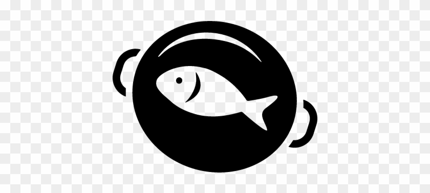 Fish On Frying Pan Vector - Icono Pescado #393957