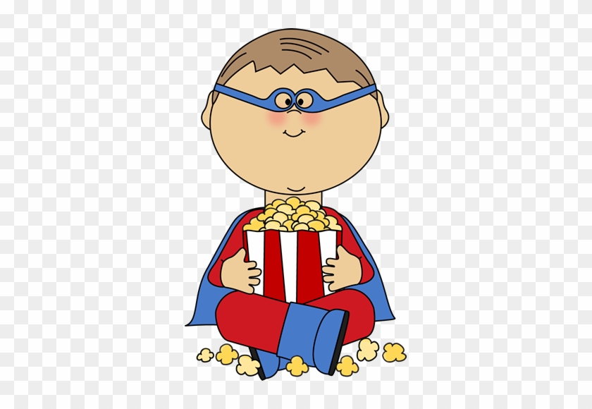 Cute Super Hero Clip Art - Popcorn Word Search #393991