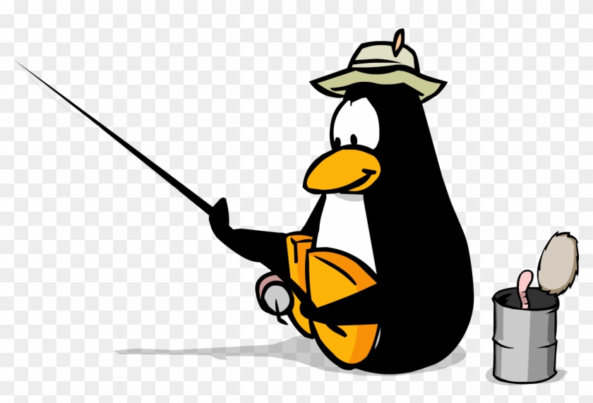 Ice Fishing Dark Black Penguin - Club Penguin #394047