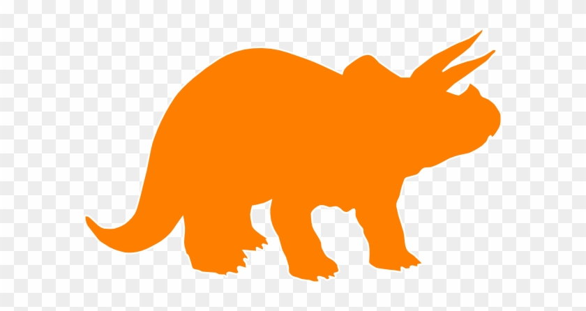 Triceratops Clipart Orange - Dinosaur Black And White #394107