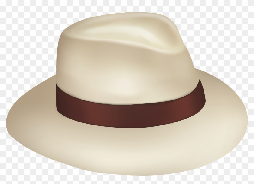 Panama Sun Hat With Brown Ribbon Png Clipart - Panama Hat Clipart #394201