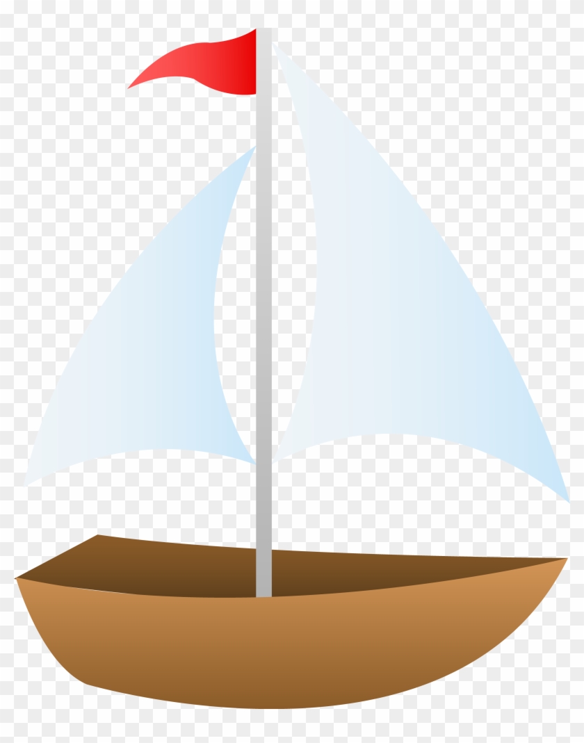 Red Sailboat Free Clipart - Simple Sailboat Drawing #394377