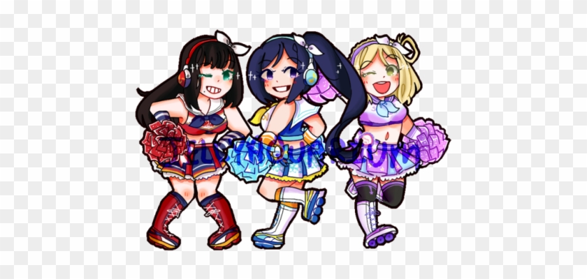 Third Year Cheerleaders ☆ - Love Live Chibi Transparent Cheerleader #394763