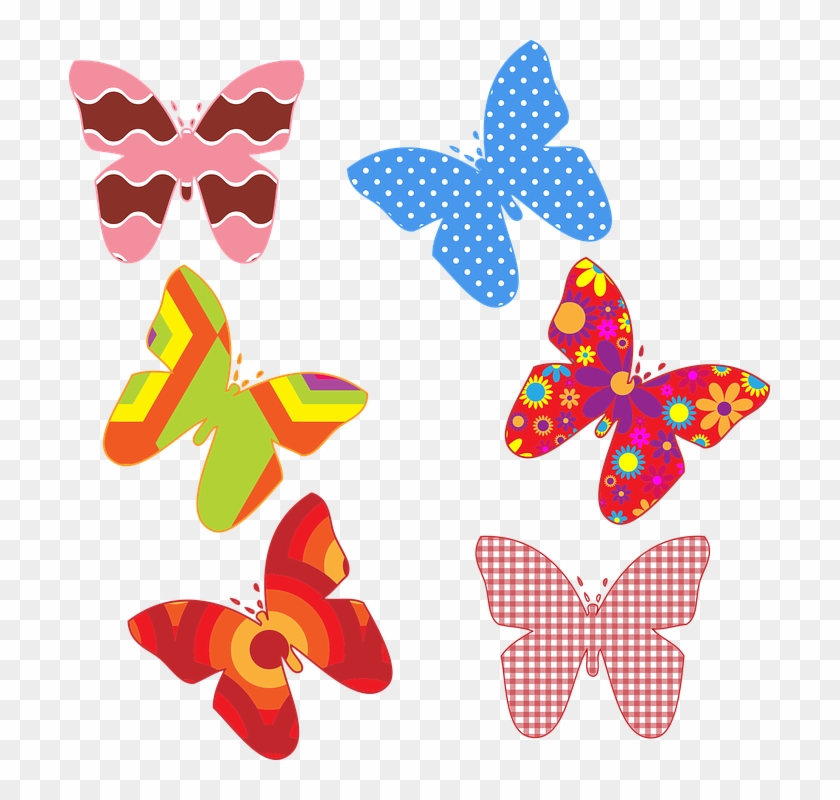 Rainbow Butterfly Cliparts 10, - Set Of Butterflies Clipart #394788