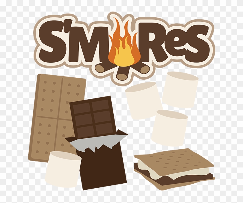 S&black And White Clipart - S Mores Campfire Clipart #394815