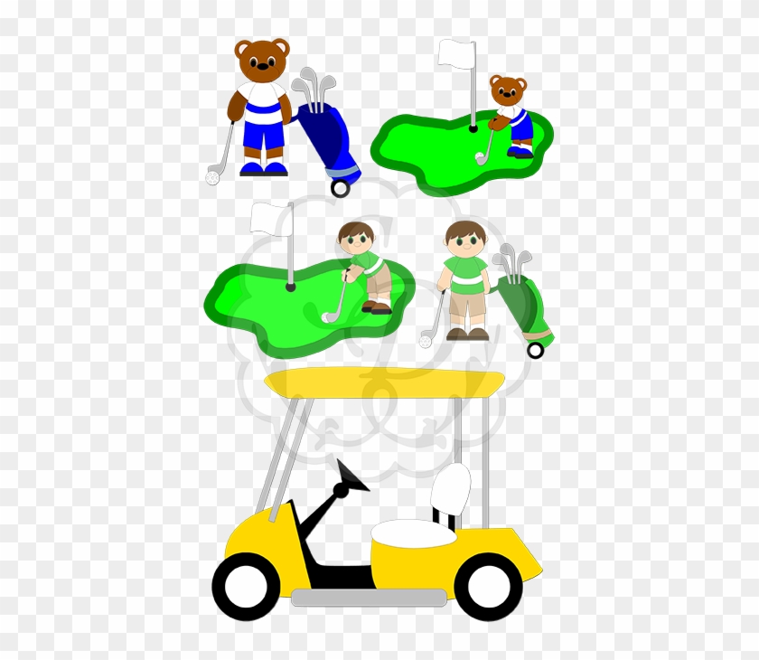 Golf Boys And Bear Set - Golf Boys And Bear Set #394901