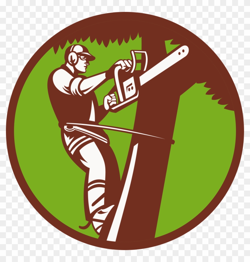 Tree Stump Arborist Logo Stump Grinder - Cutting Tree Illustration #394994