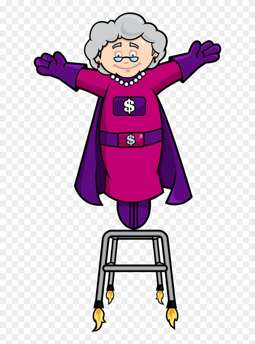 Gift Card Granny Standing On Walker - Granny With A Walker #395147