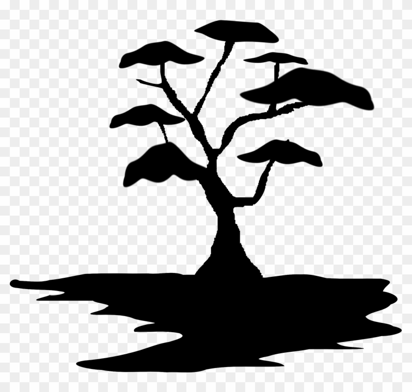 Bonsai Tree Clipart 9, - African Tree Silhouette Simple #395162