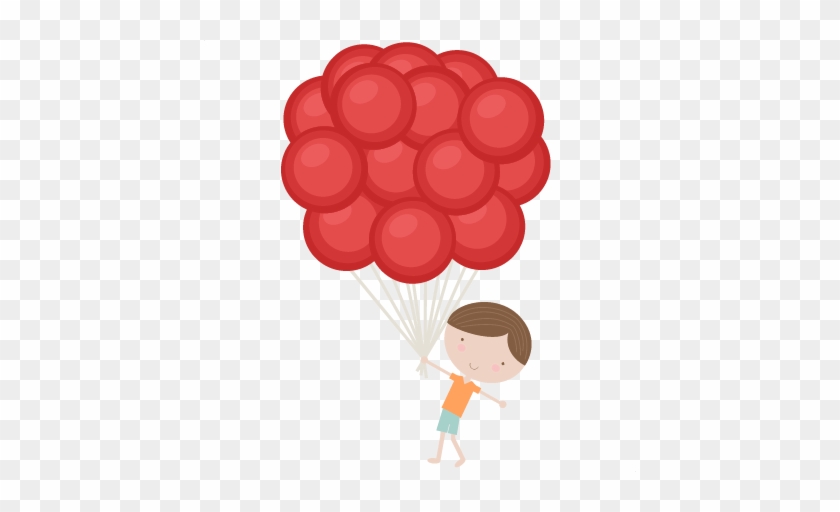 Boy Holding Balloons Svg Cutting Files For Scrapbooking - Boy Holding Balloons #395201