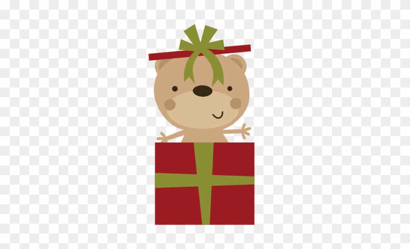 Bear In Present Svg File For Scrapbooking Christmas - Illustration #395229
