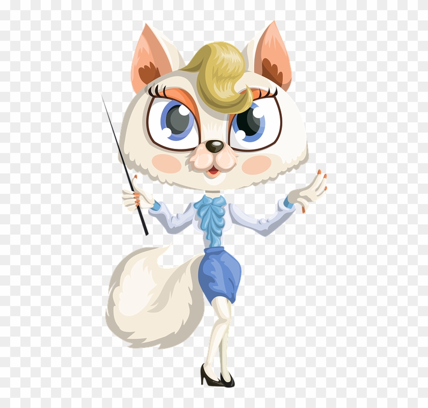 Cartoon Teachers 4, Buy Clip Art - Cartoon Cat Teacher #395284