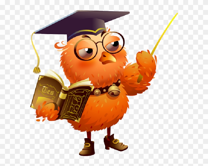 Owl Teacher Cartoon Characters - Knowledge Draw - Free Transparent PNG  Clipart Images Download