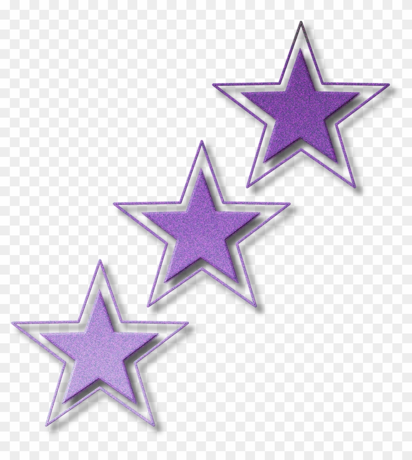 Purple Star Clip Art Medium Size - Glittery Purple Stars Png #395409