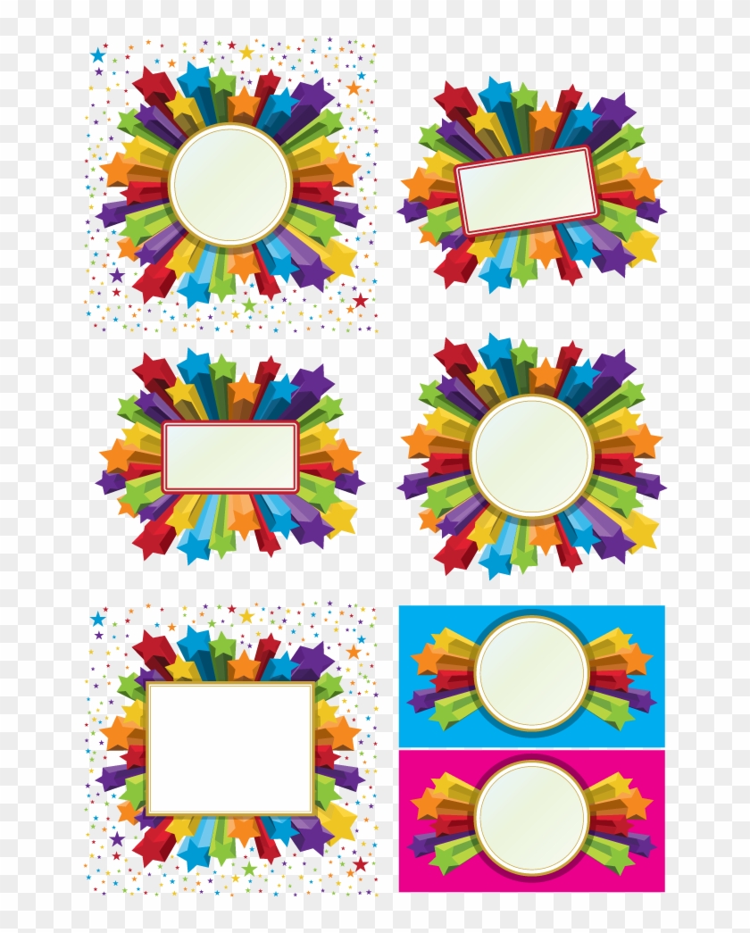 Celebration Clipart Star Vector - Multi Colored Star Border #395424