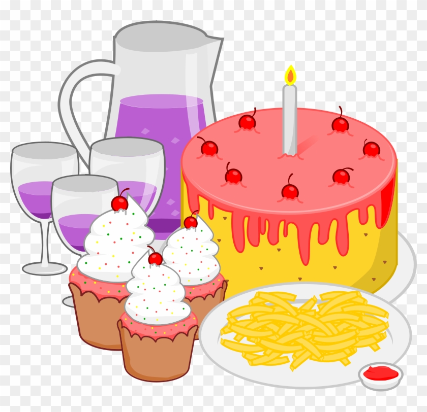 Birthday Celebration Clipart 12, - Party Food Clipart #395477