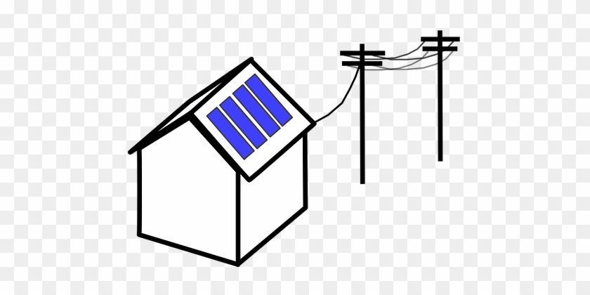 Hut Electrified Solar Panels Roof Rural Ho - Solar Panels On Houses Clipart #395495