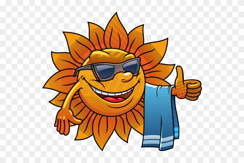 Happy Tropical Sun On A Beach Vacation - Beach Vacation Cartoons - Free  Transparent PNG Clipart Images Download