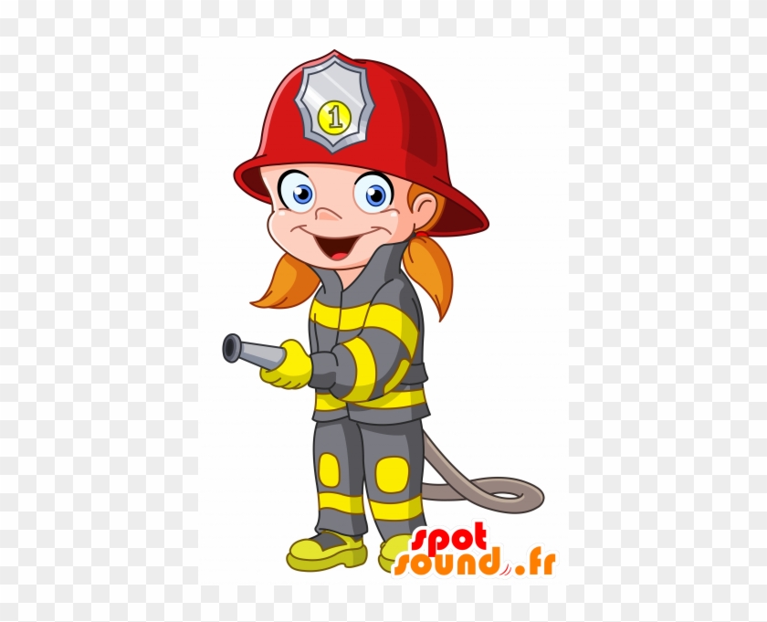 Purchase Mascot Female Firefighter Firefighter Mascot - Fireman Cartoon Girl #395742