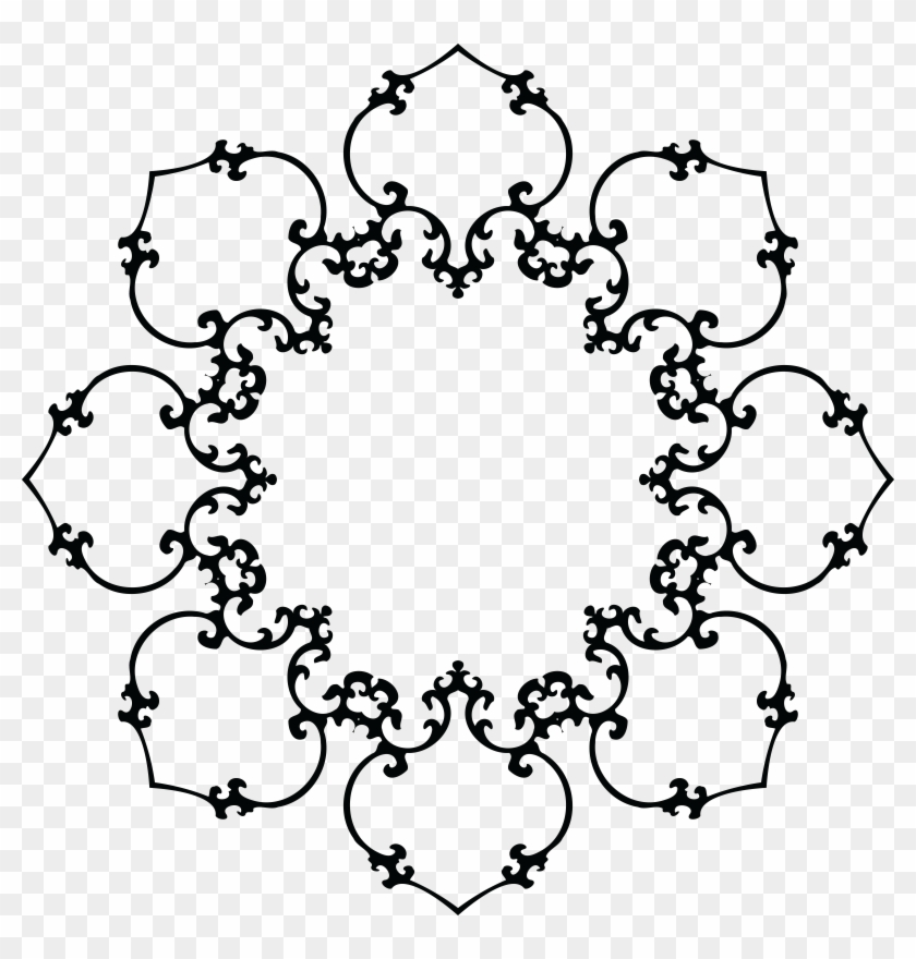Free Clipart Of A Fancy Floral Frame Black And White - White #395805