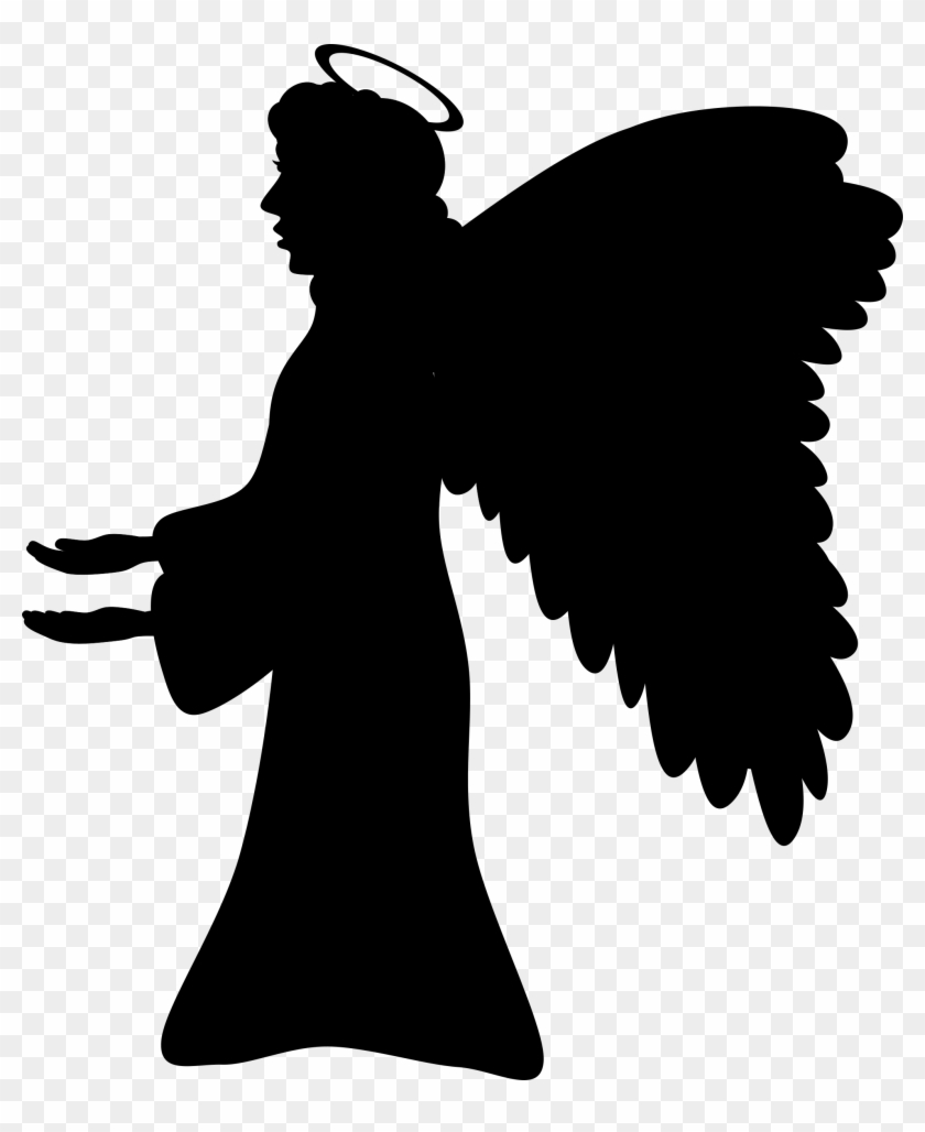 Angel's Silhouette By @barnheartowl, The Black Silhouette - Angel Clipart #395810