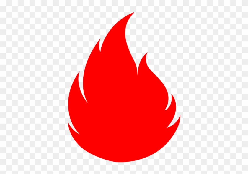 Red Flame 2 Icon - Flame Clipart Black And White #396147