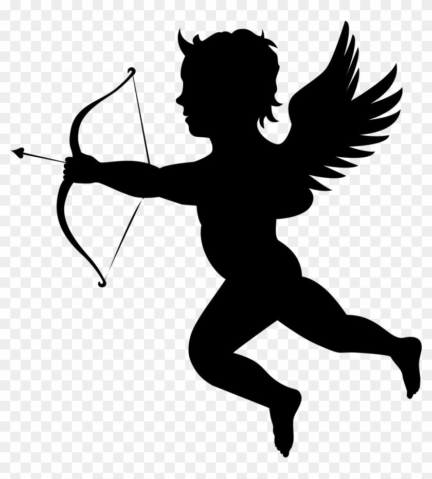 Angel Silhouette Png Transparent Image - Cupid Png #396273