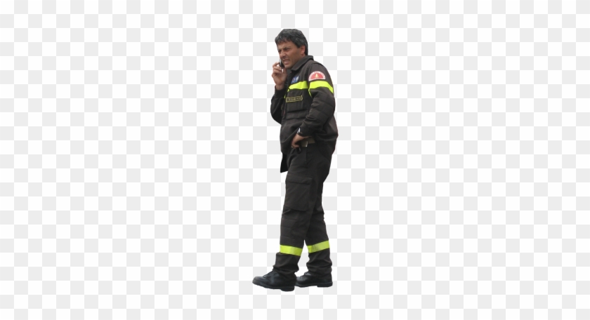 Italian Fireman With Cellphone - Cutout Fireman #396356