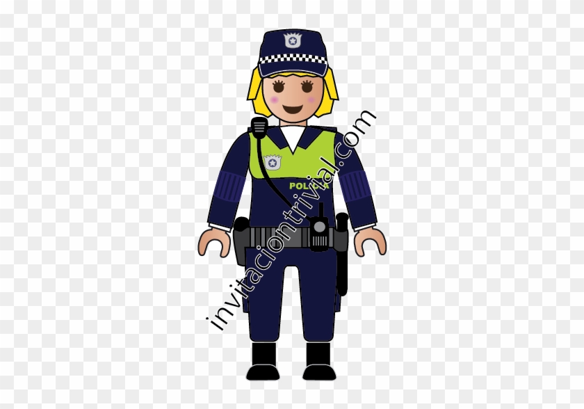 Click Playmobil Policia Municipal Uniforme Mujer Fosforito - Policia Nacional Civil Animado #396380