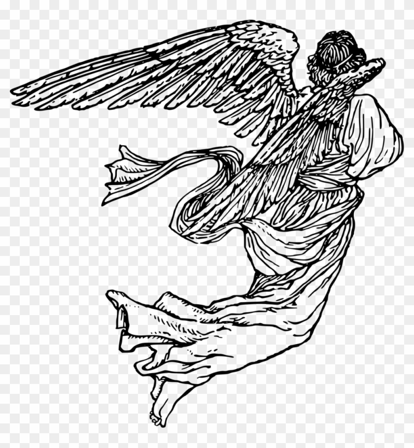 Drawing Angel Line Art Clip Art - Drawing Angel Line Art Clip Art #396492