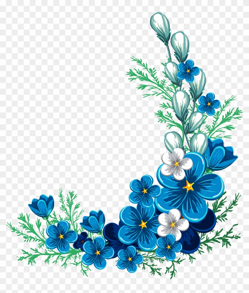 0 117b8d 96daf385 Orig 4 420×4 999 Пикс - Blue Flower Border Clipart #396578
