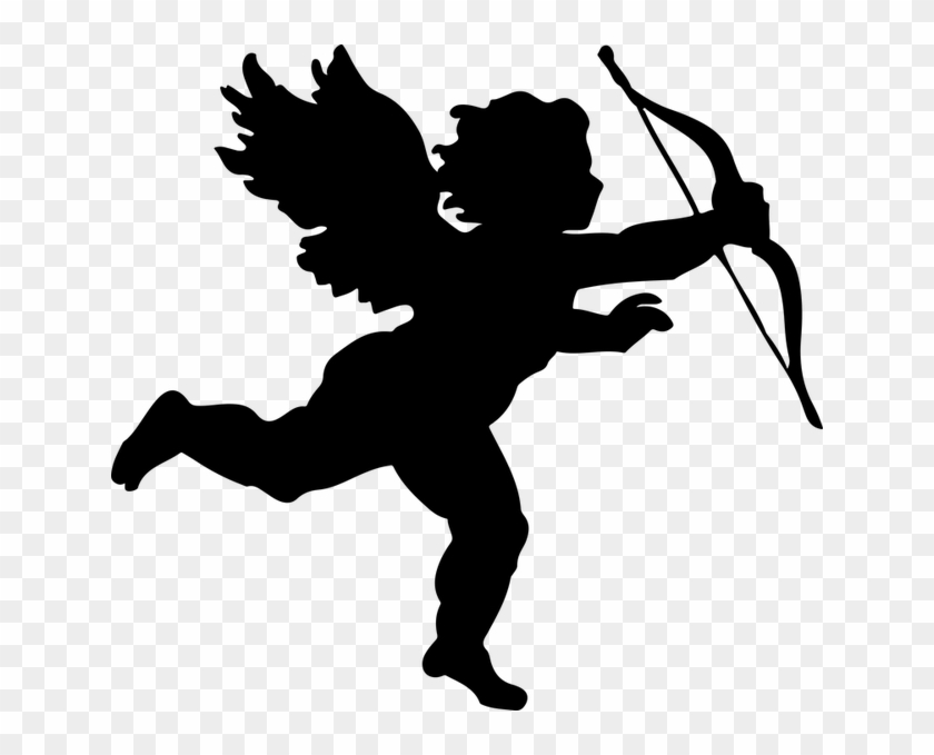 Angel, Arrow, Bow, Cartoon, Cherub, Chubby, Cupid - Cupid Silhouette #396597