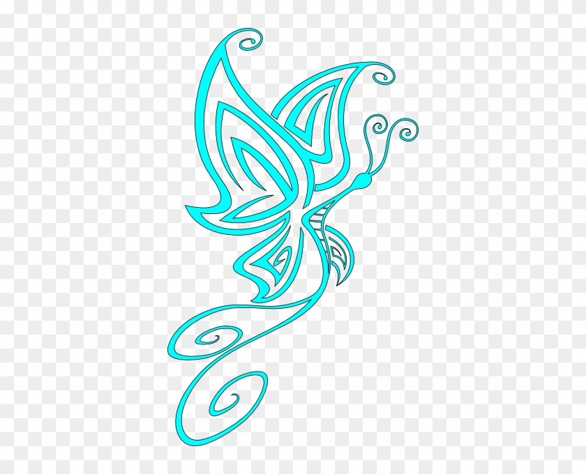 Swirl Butterfly Clip Art At - Black And White Butterfly Drawings #396637