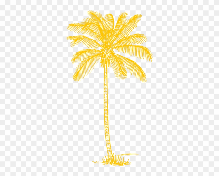 Yellow Palm Tree Clip Art - Coconut Tree Clipart Black And White #396684