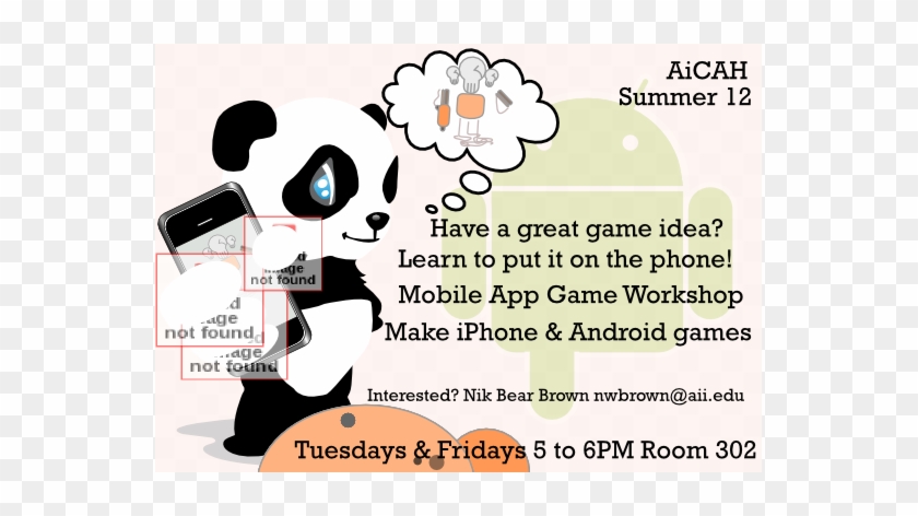 Mobile App Game Progamming Workshop Summer 2 12 Poster - Panda, Der Ein Iphone Hält Postkarte #396762