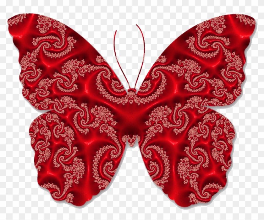 Butterfly Red Fractal Art Nature Png Image - Fractal Art #396939