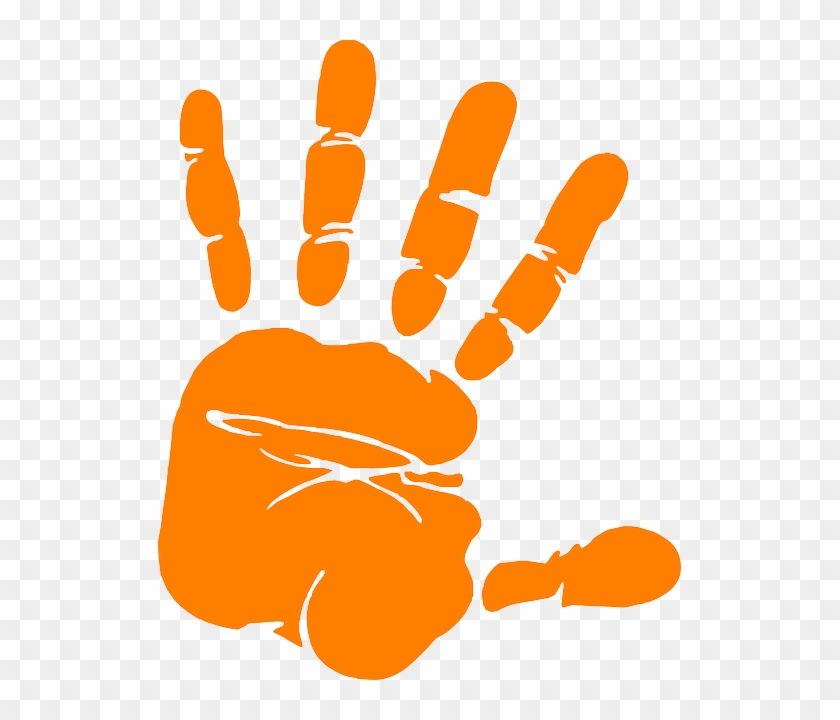 Free Image On Pixabay - Orange Handprint #396944