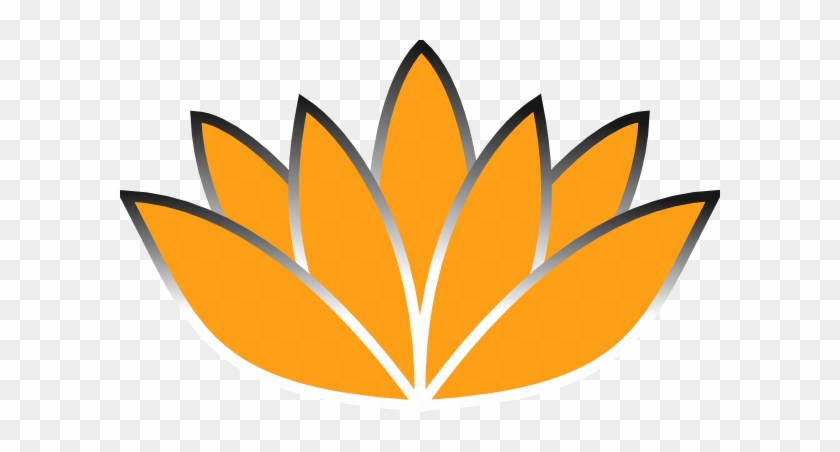 Orange Lotus Flower Silver Trim Clip Art - Yellow Lotus Flower Png #396956