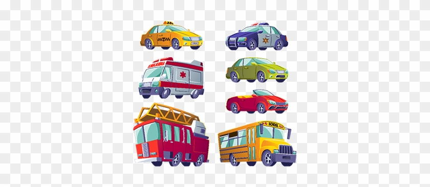 Cartoon Set Of Isolated Icons Of Urban Transport - Vector Graphics #397004