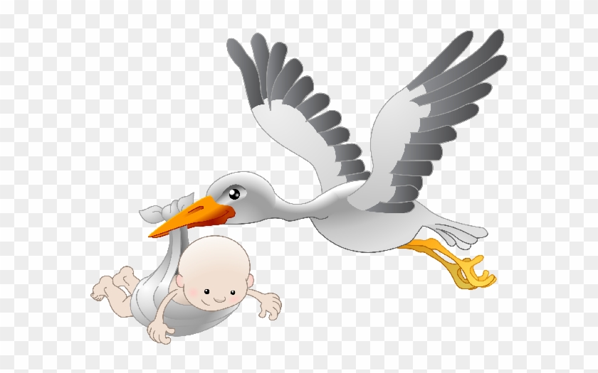 Stork Carrying Baby Girl - Storch Baby #397072