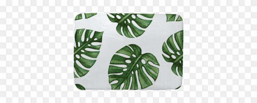 Watercolor Tropical Palm Leaves Seamless Pattern - Palm Leaf Wrapping Paper #397129