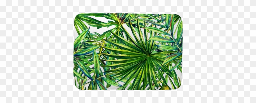 Seamless Floral Pattern With Watercolor Tropical Palm - Papel Pintado Palmera #397139