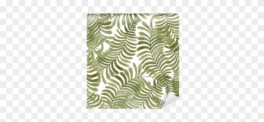 Watercolor Seamless Pattern With Fern Frond Palm Leaves - Frond #397142