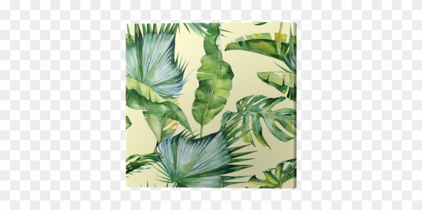 Seamless Watercolor Illustration Of Tropical Leaves, - Tropikal Yaprak Duvar Kağıdı #397153