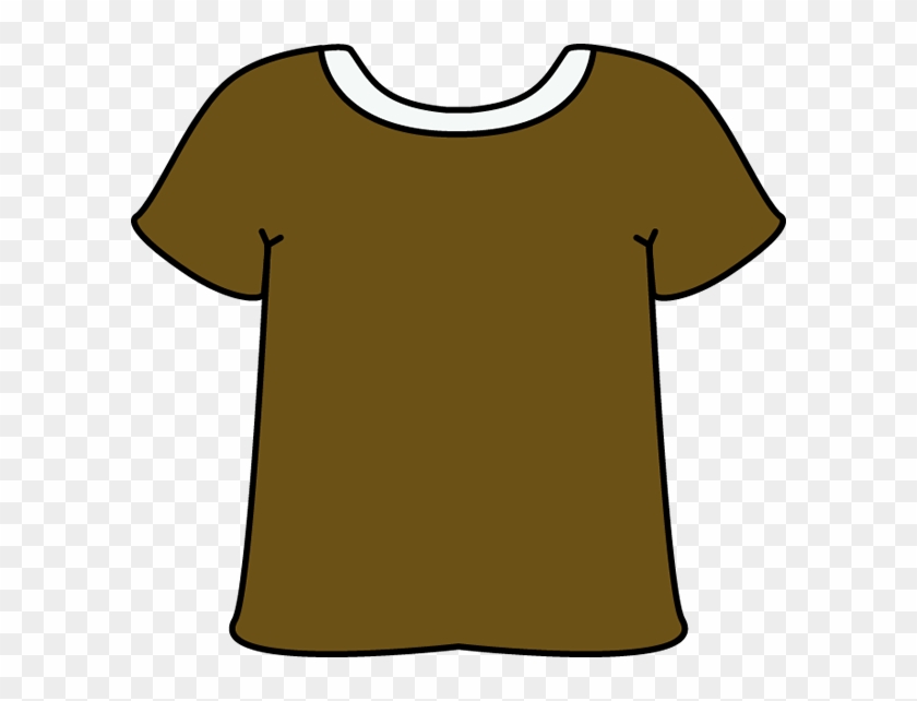 Brown Tshirt With A White Collar - T Shirtclipart #397159